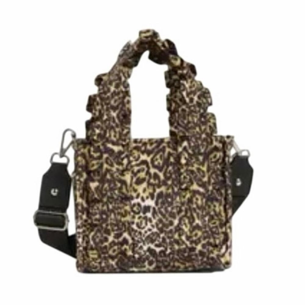 Steve Madden Girl Ruffle Mini Crossbody Animal Print Nylon